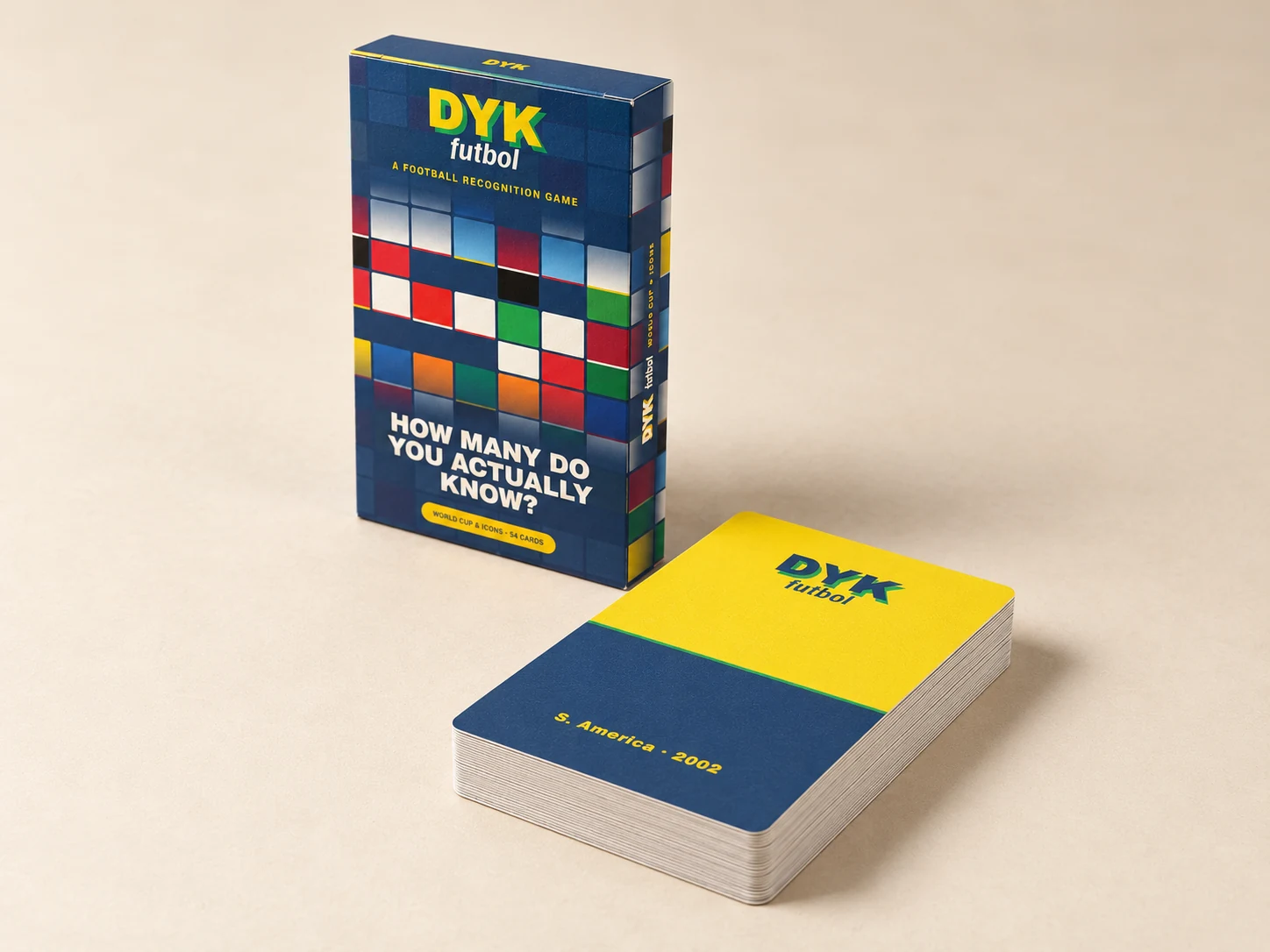 World Cup and Icons box with a yellow and navy DYK kit deck.